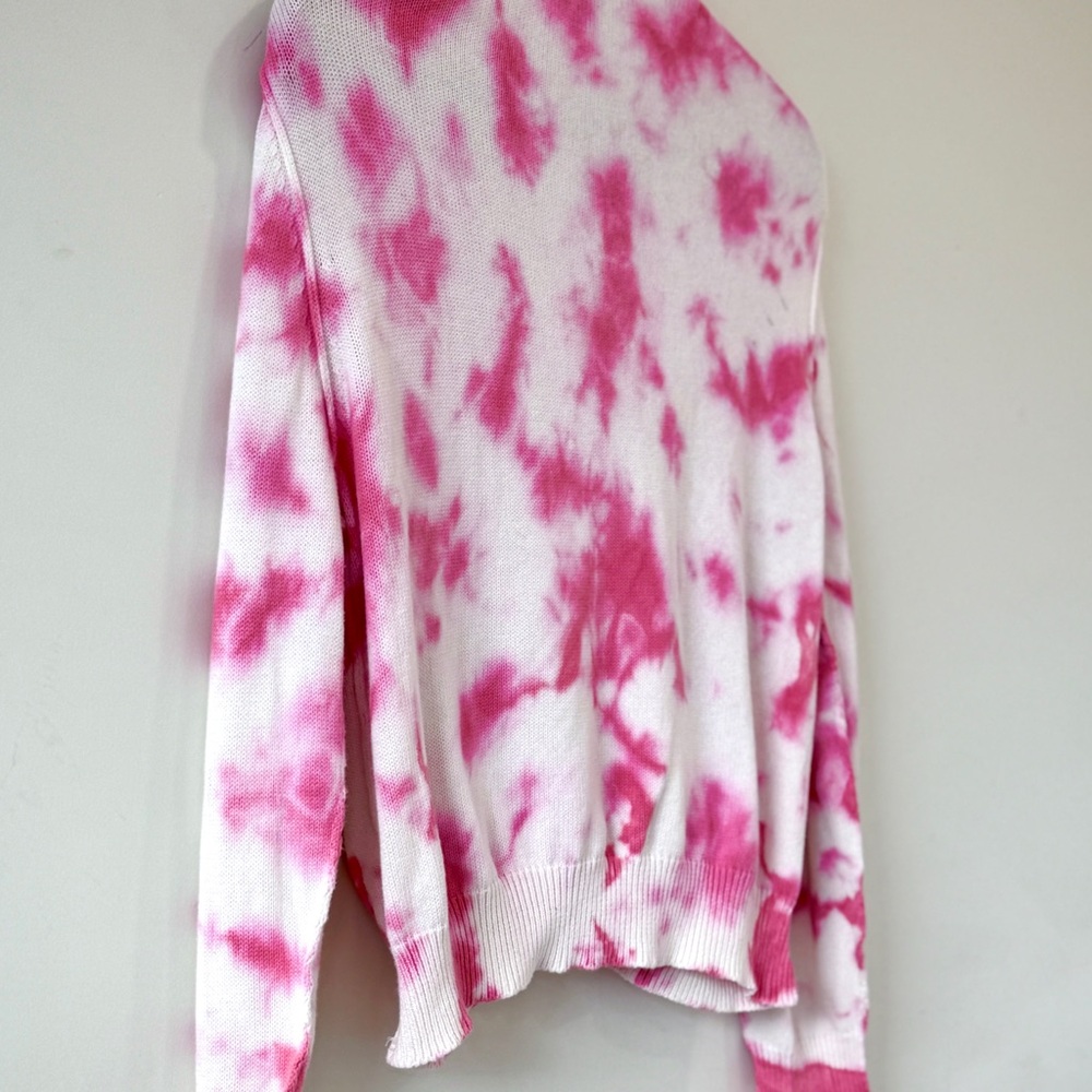 Michael Stars Pink Tie-Dye Button Down Sweater Cardigan - Picture 6 of 10